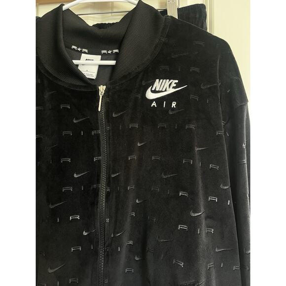 Nike Air Velour 2pc Allover Logo Track Suit Zip Jacket Mid Rise Pants 3x - Picture 4 of 14